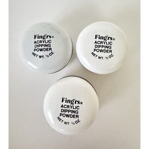 Set of 3 New  Fing'rs Acrylic Dipping Powder (WHITE) 0.5 oz each - SHIPS FREE